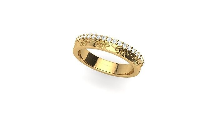 texture leaf ring 3D print model