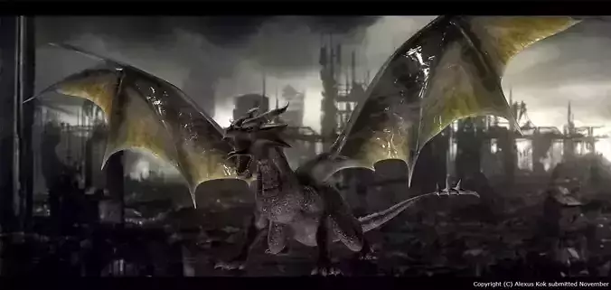 Dragon Game Model With Rig