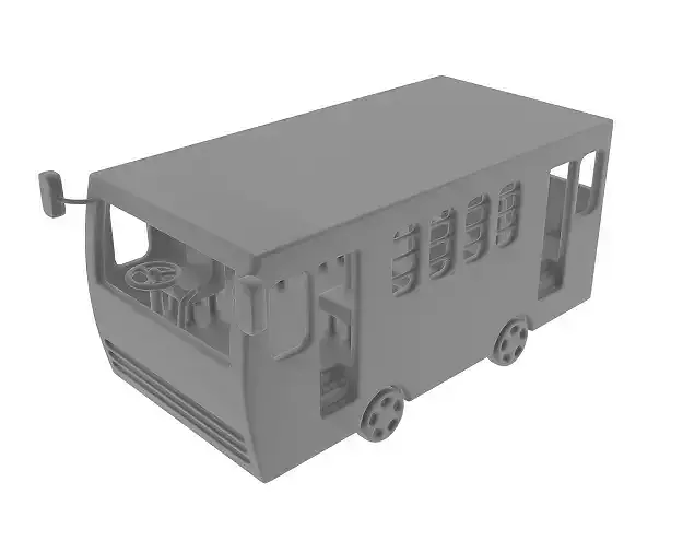 Mini Bus Low-poly 3D model