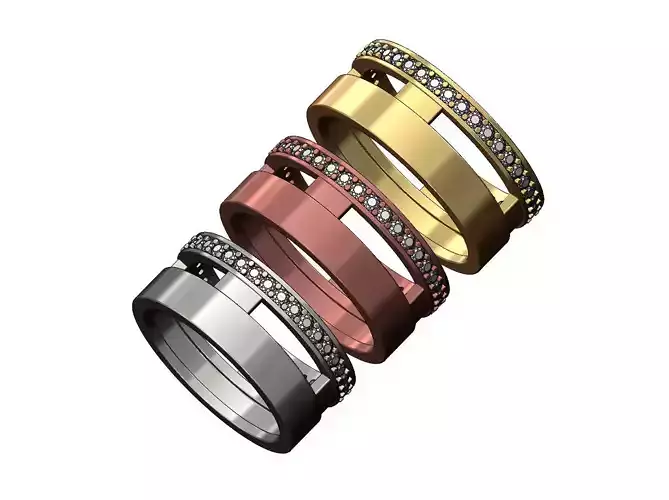 2 step diamond band US sizes 6 7 8