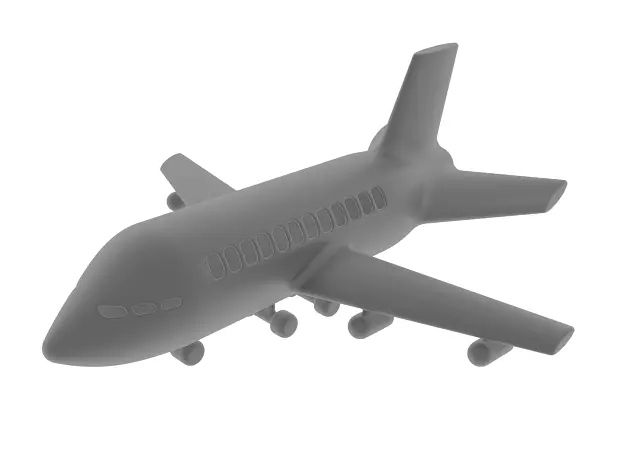 Aeroplane airplane Low-poly 3D model_0