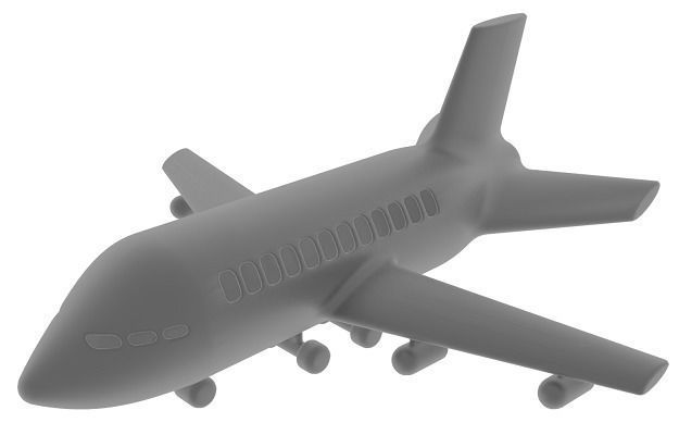 Aeroplane airplane Low-poly 3D model_1