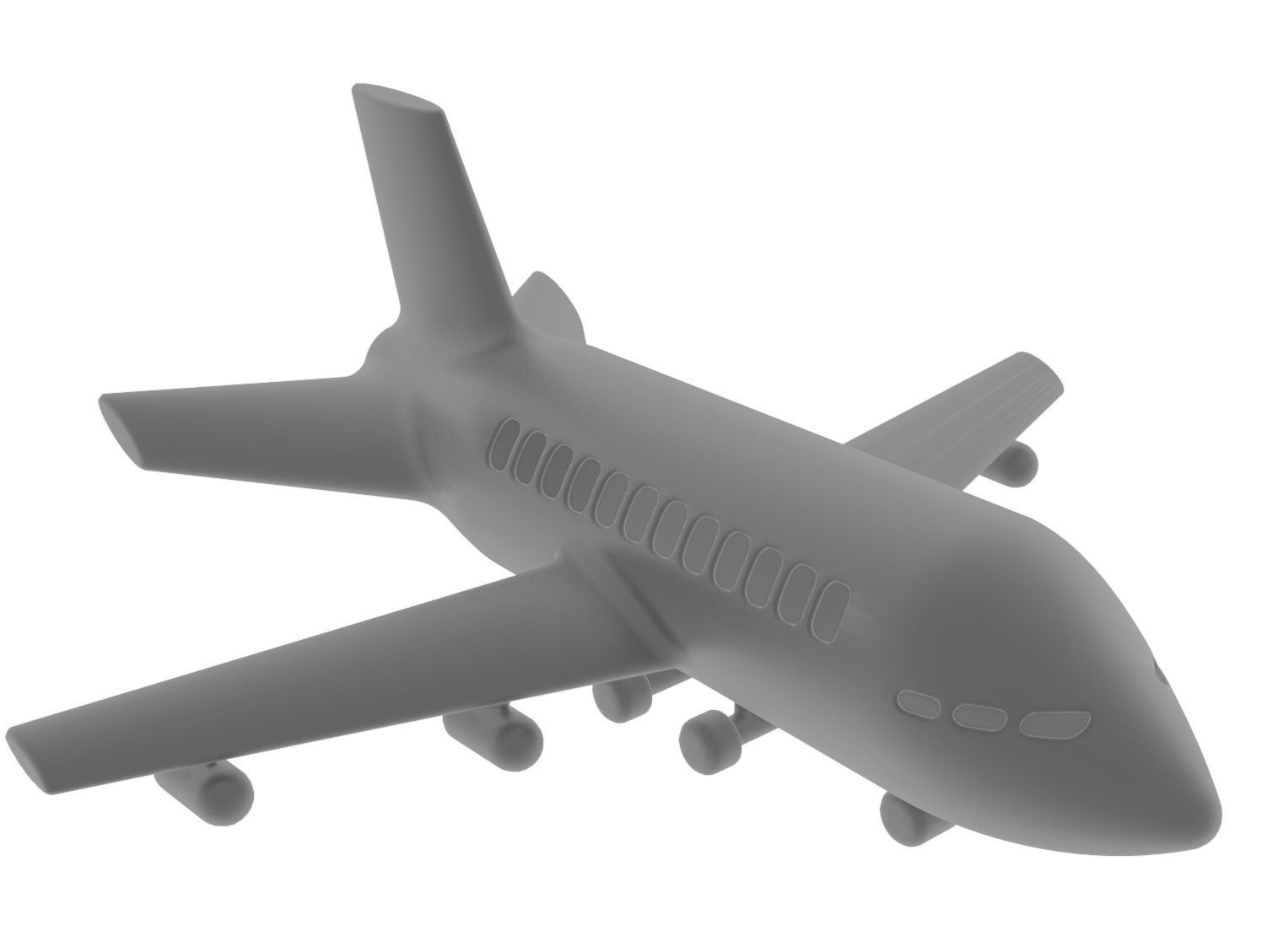 Aeroplane airplane Low-poly 3D model_2