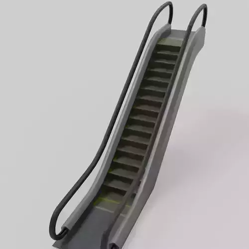 Escalator animated modular Low-poly 3D model