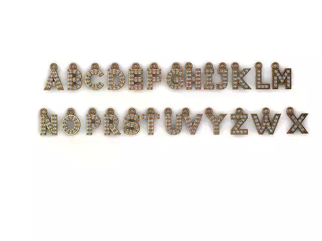Alphabets Pendant 3D Model Collection