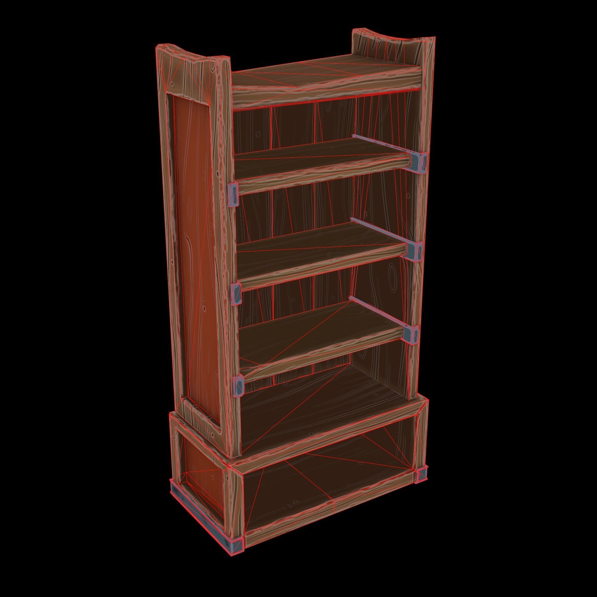 Wardrobe low-poly 3D model PBR Game ready For Unreal Engine Low-poly 3D model_5