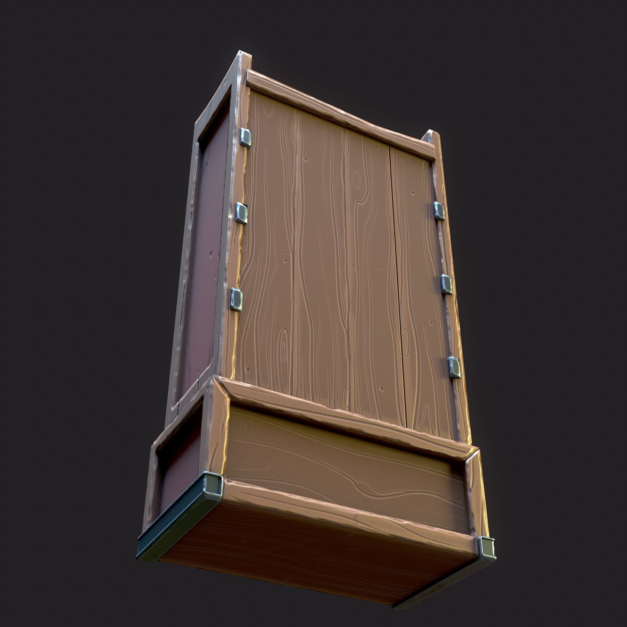 Wardrobe low-poly 3D model PBR Game ready For Unreal Engine Low-poly 3D model_2
