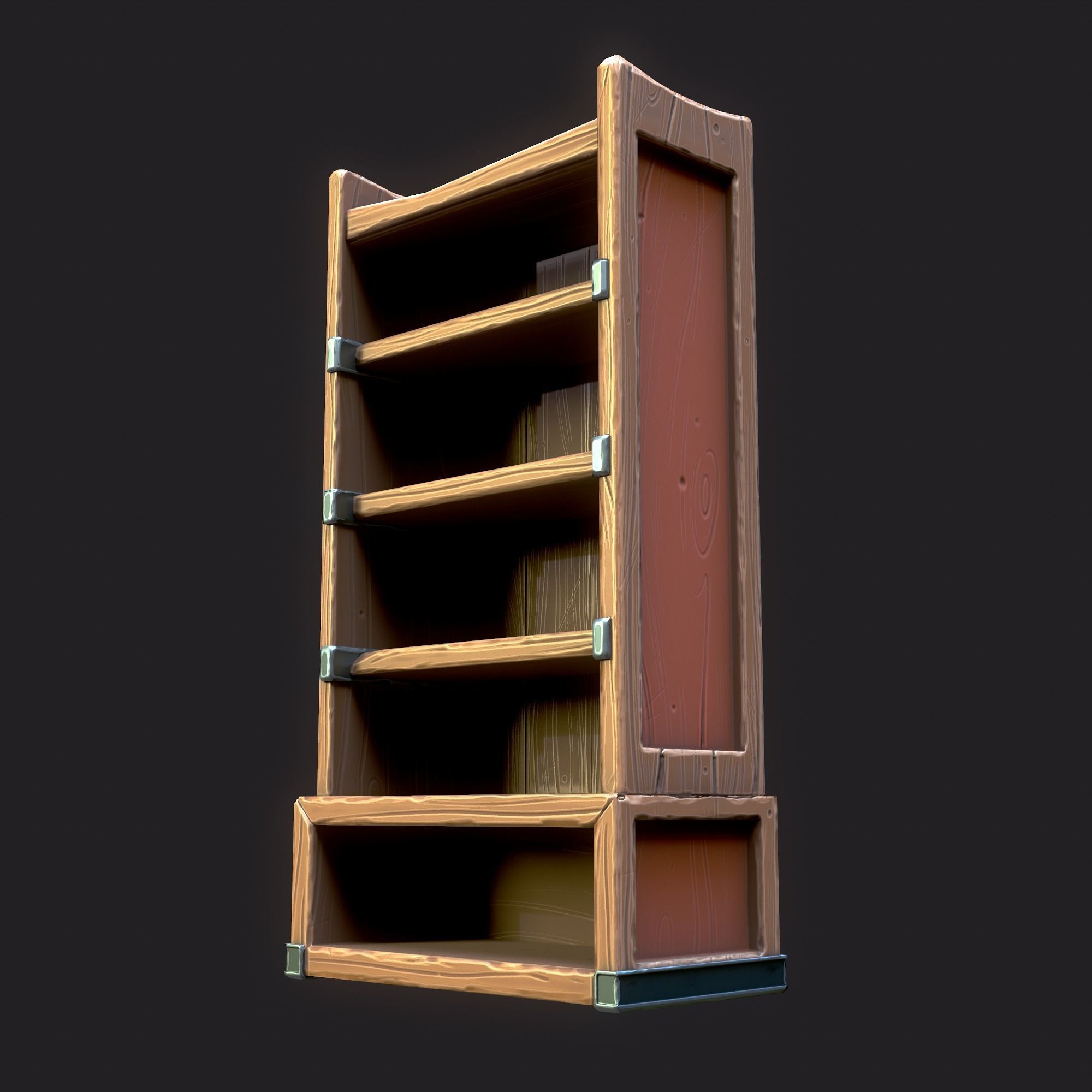 Wardrobe low-poly 3D model PBR Game ready For Unreal Engine Low-poly 3D model_3