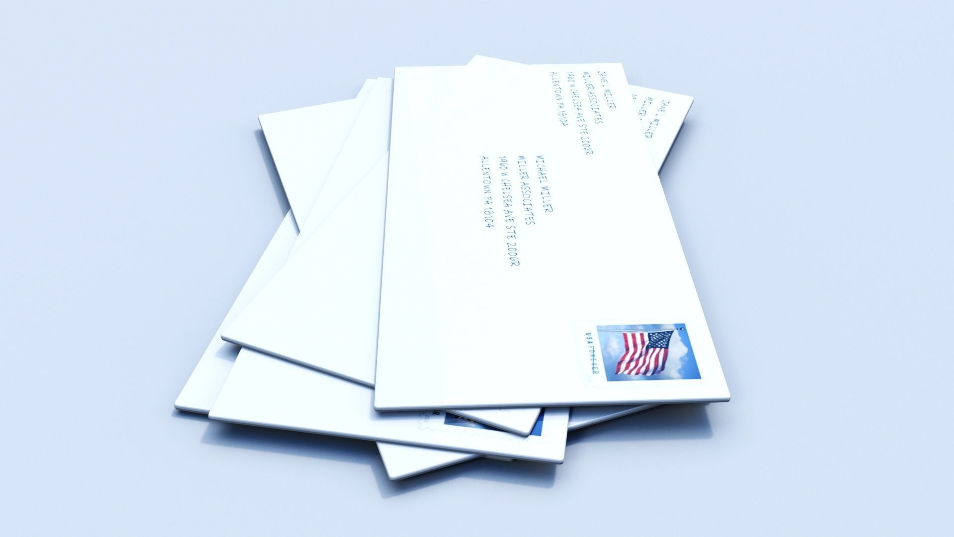 US Mail - Post - Editable PSD Texture included 3D model_1