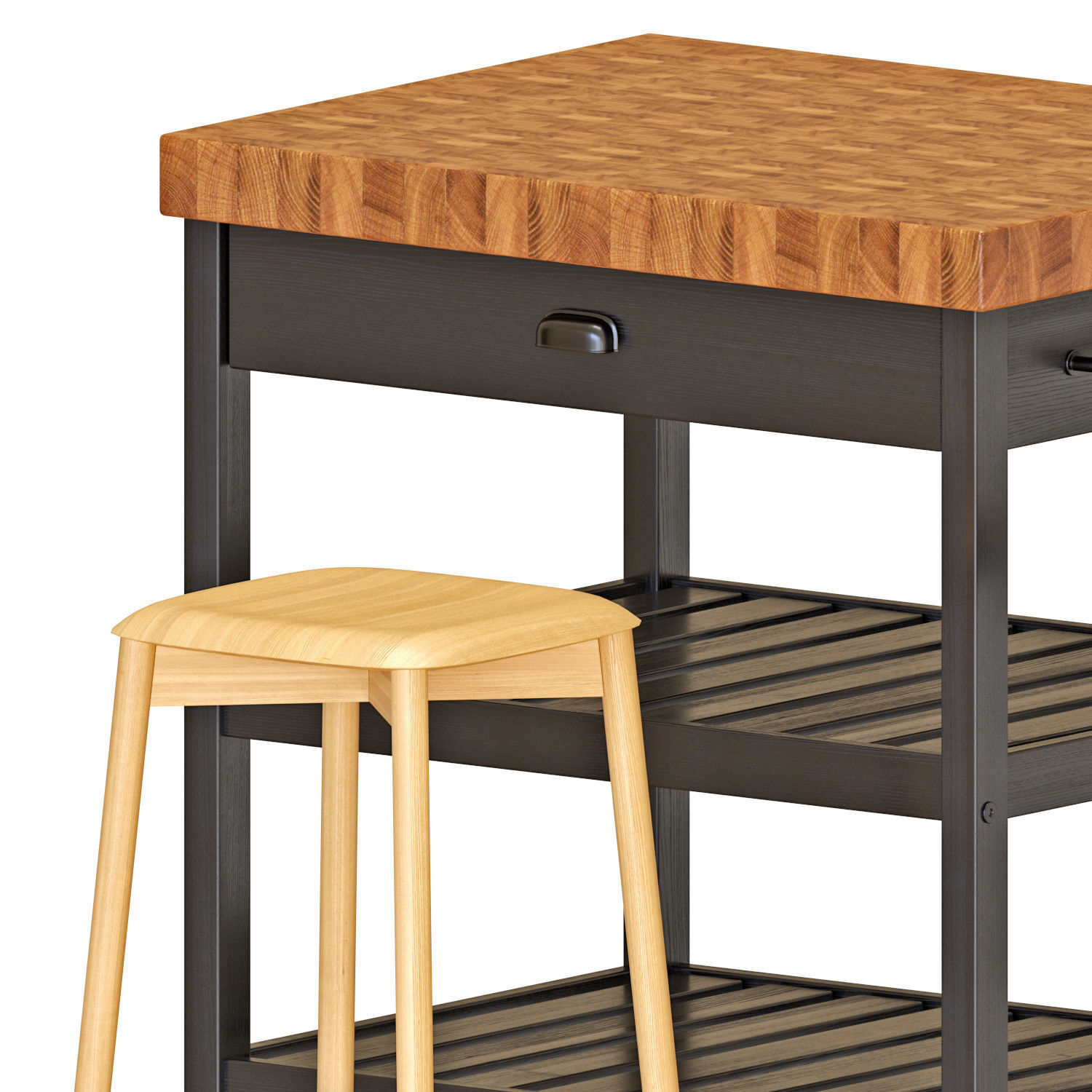 VADHOLMA Kitchen Island and stools  3D model_3