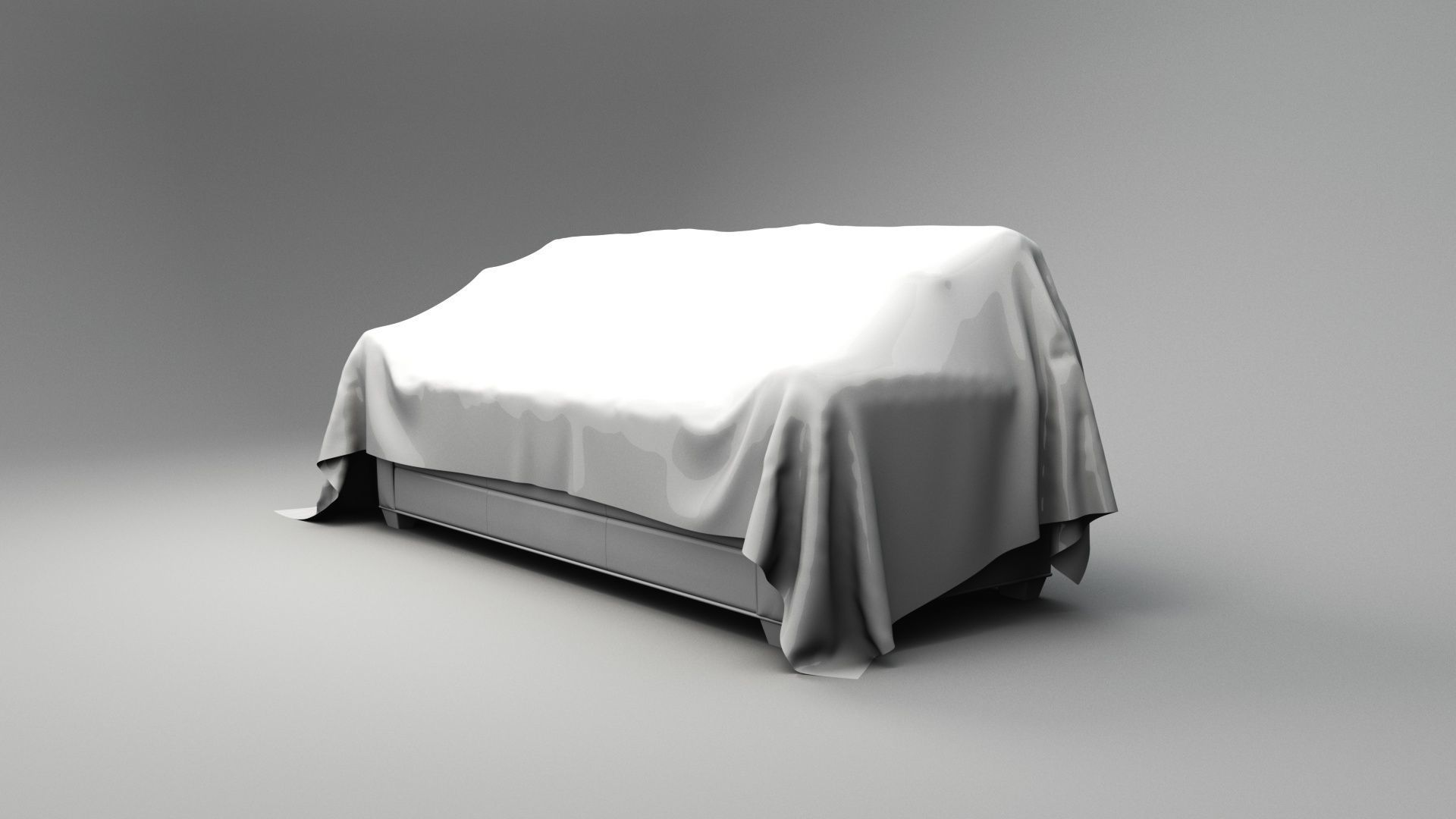 Sofa Covered by Sheet - Includes Marvelous File 3D model_1