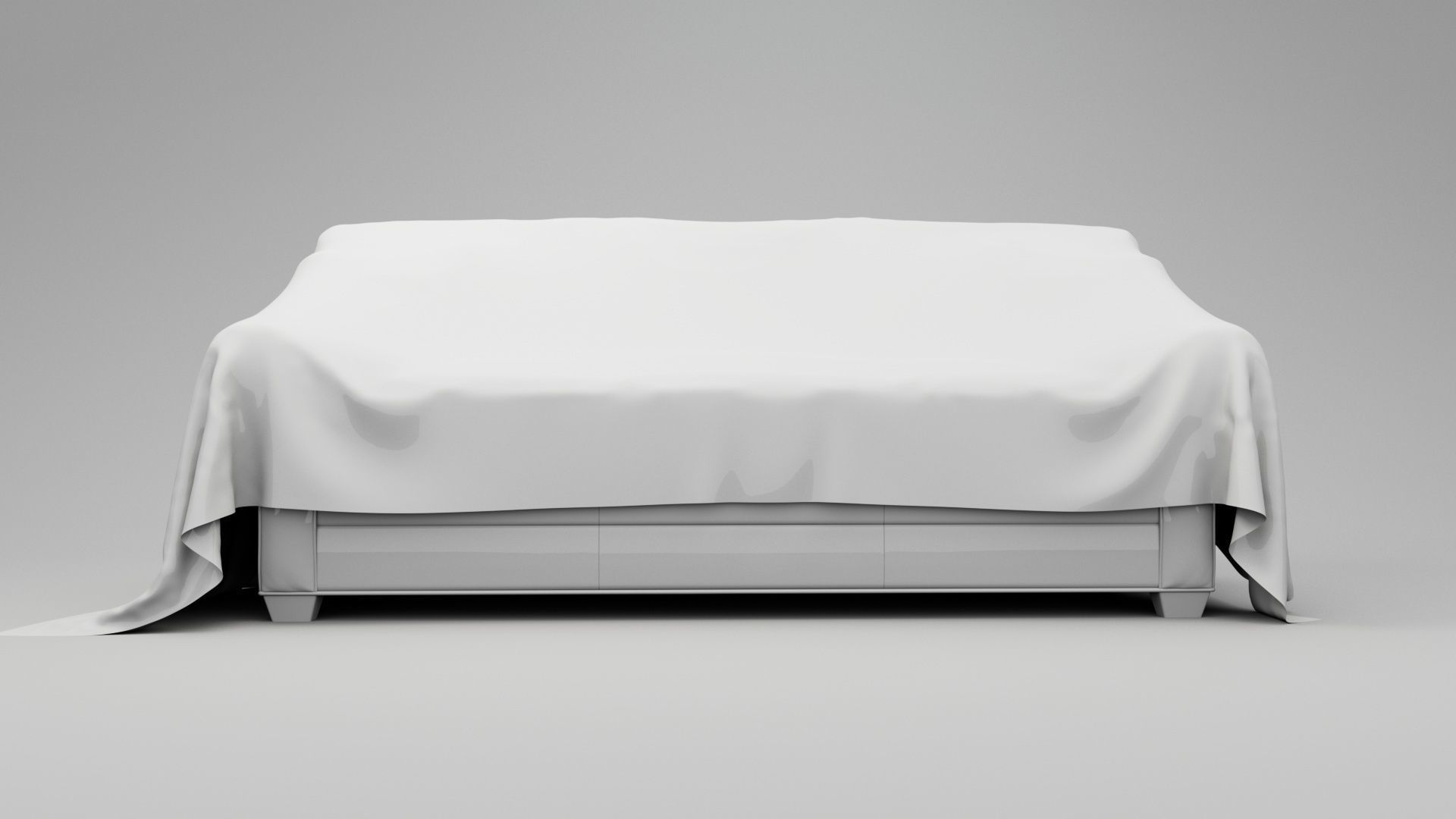 Sofa Covered by Sheet - Includes Marvelous File 3D model_4
