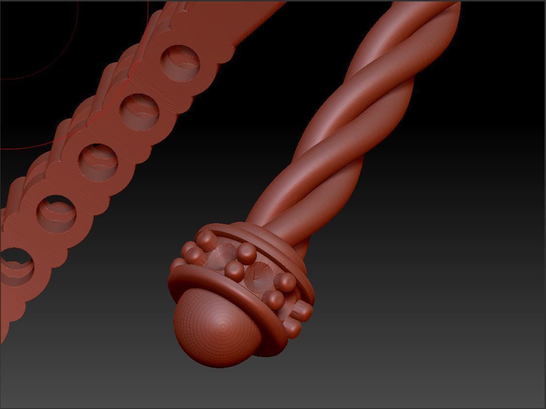 Diamond bracelet round 3D print model_4