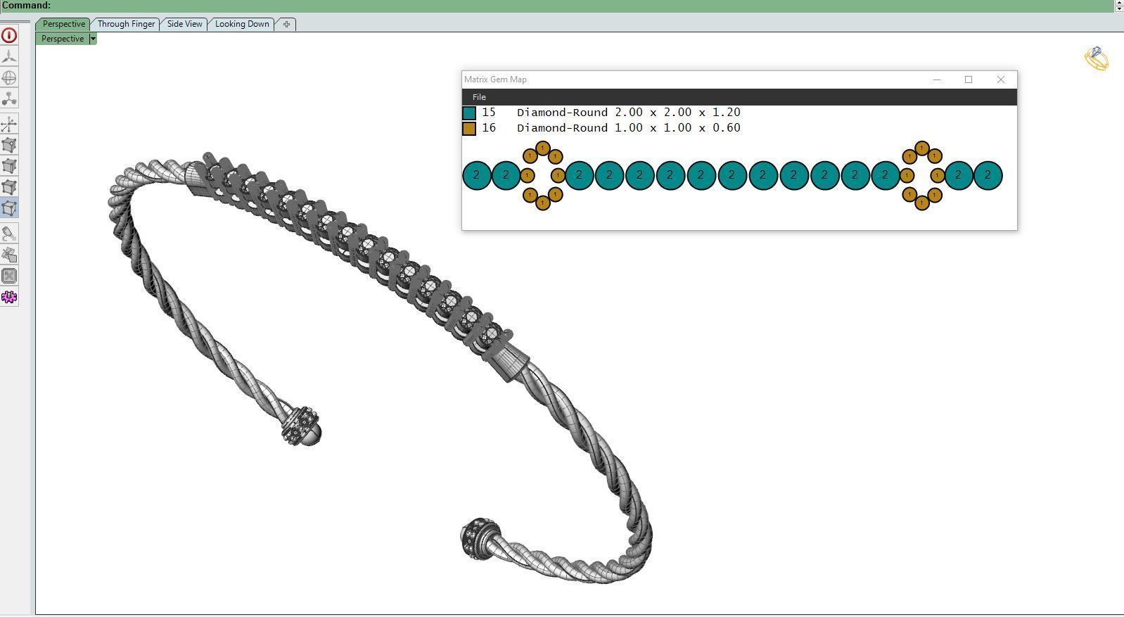 Diamond bracelet round 3D print model_8