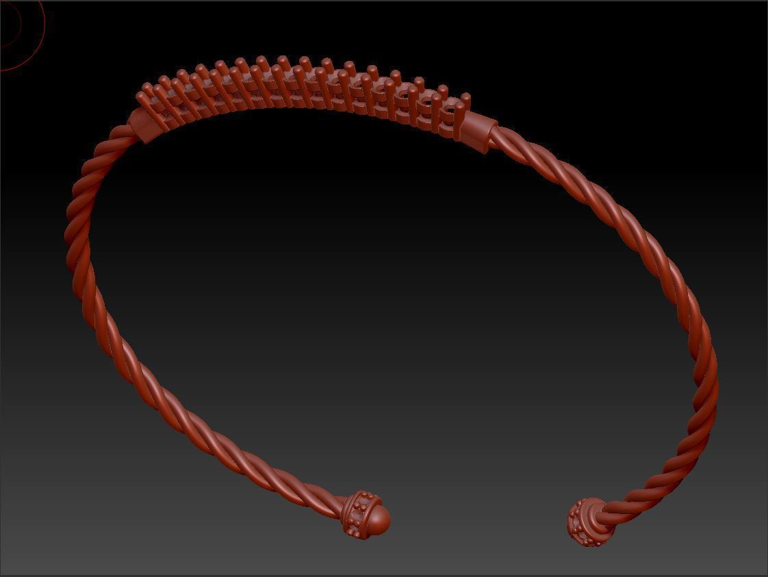 Diamond bracelet round 3D print model_6