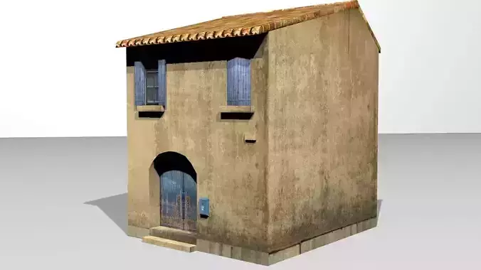 2 storey Italian residential building  Low-poly 3D model