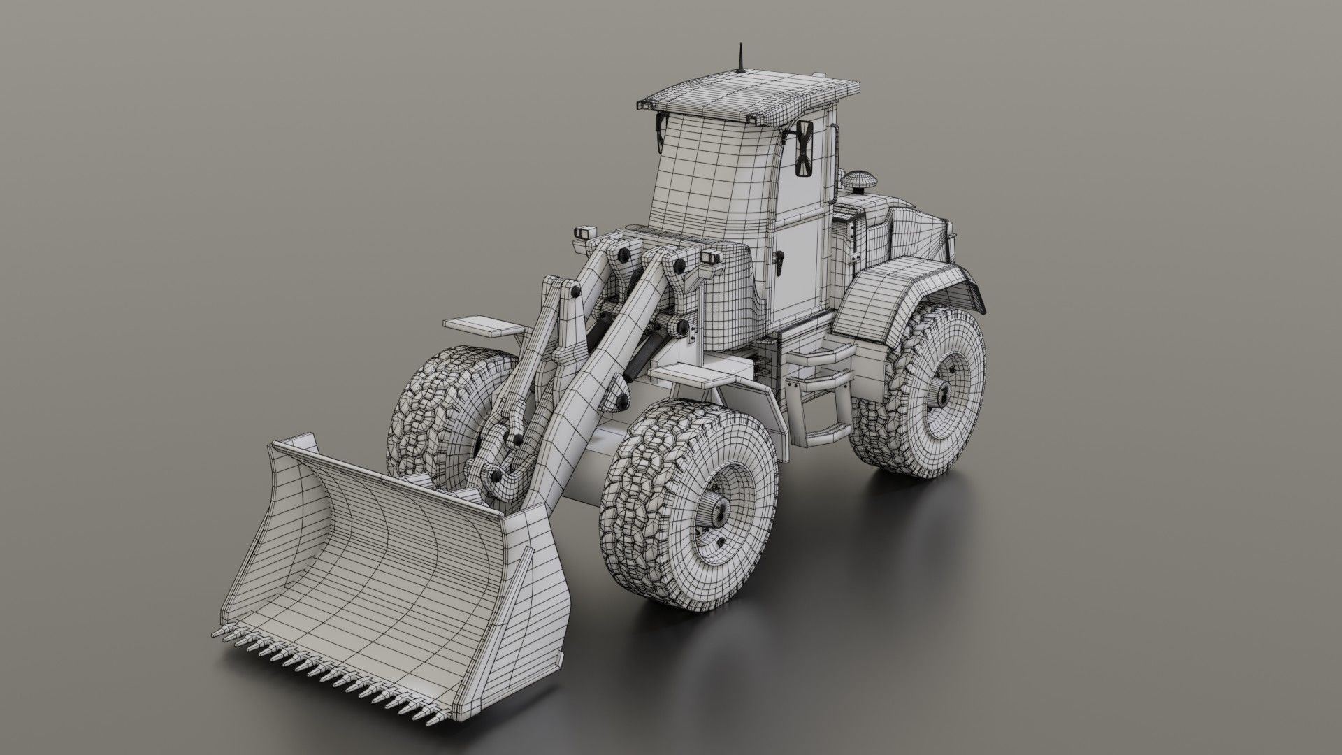Wheel loader Low-poly 3D model_33