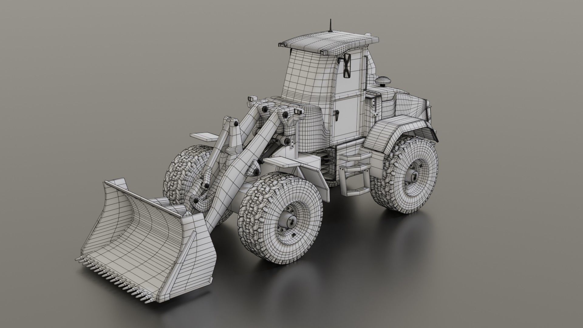 Wheel loader Low-poly 3D model_28