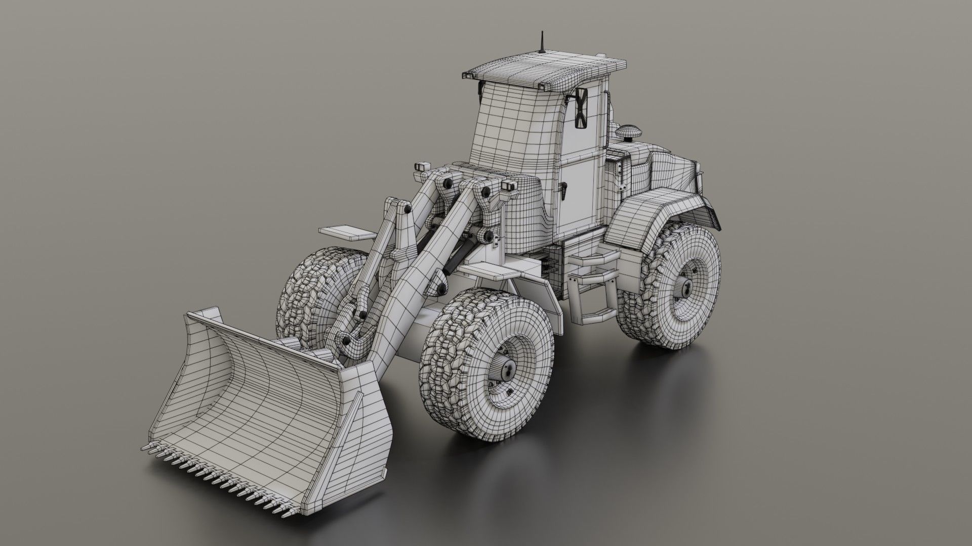 Wheel loader Low-poly 3D model_31