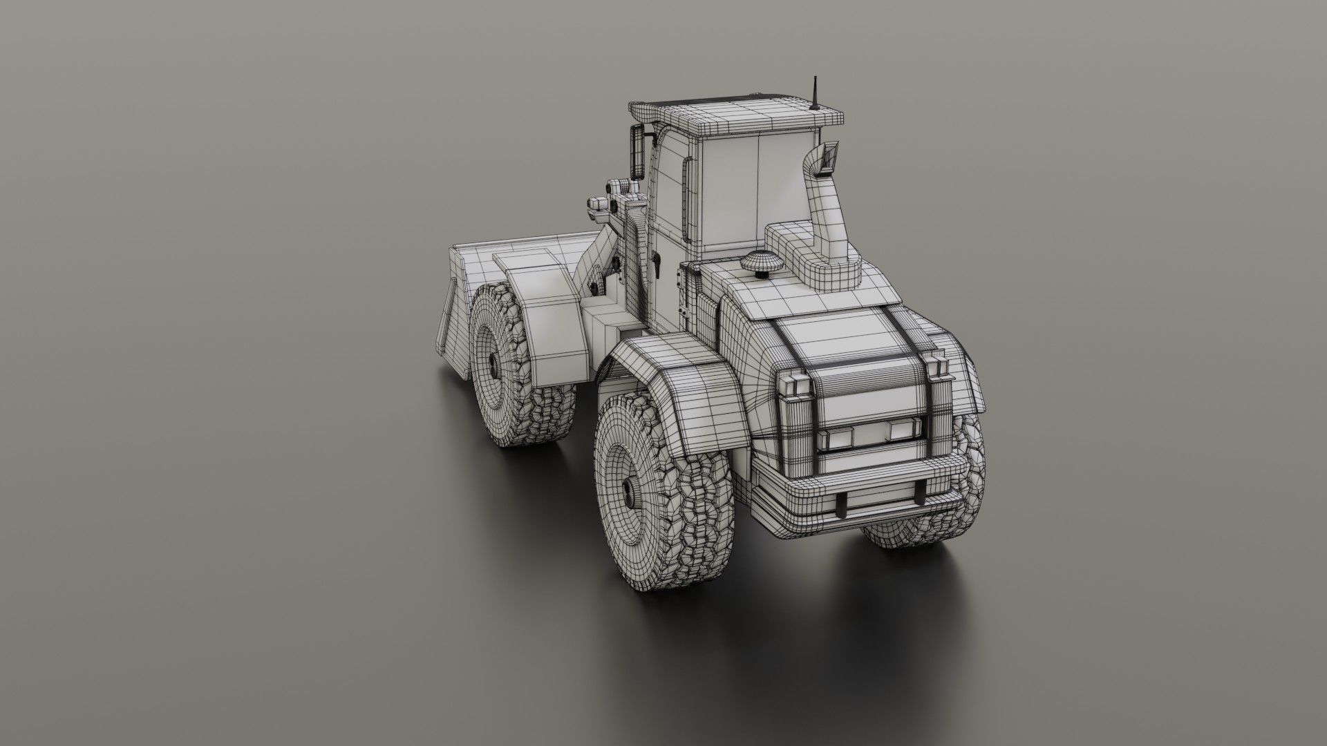 Wheel loader Low-poly 3D model_40