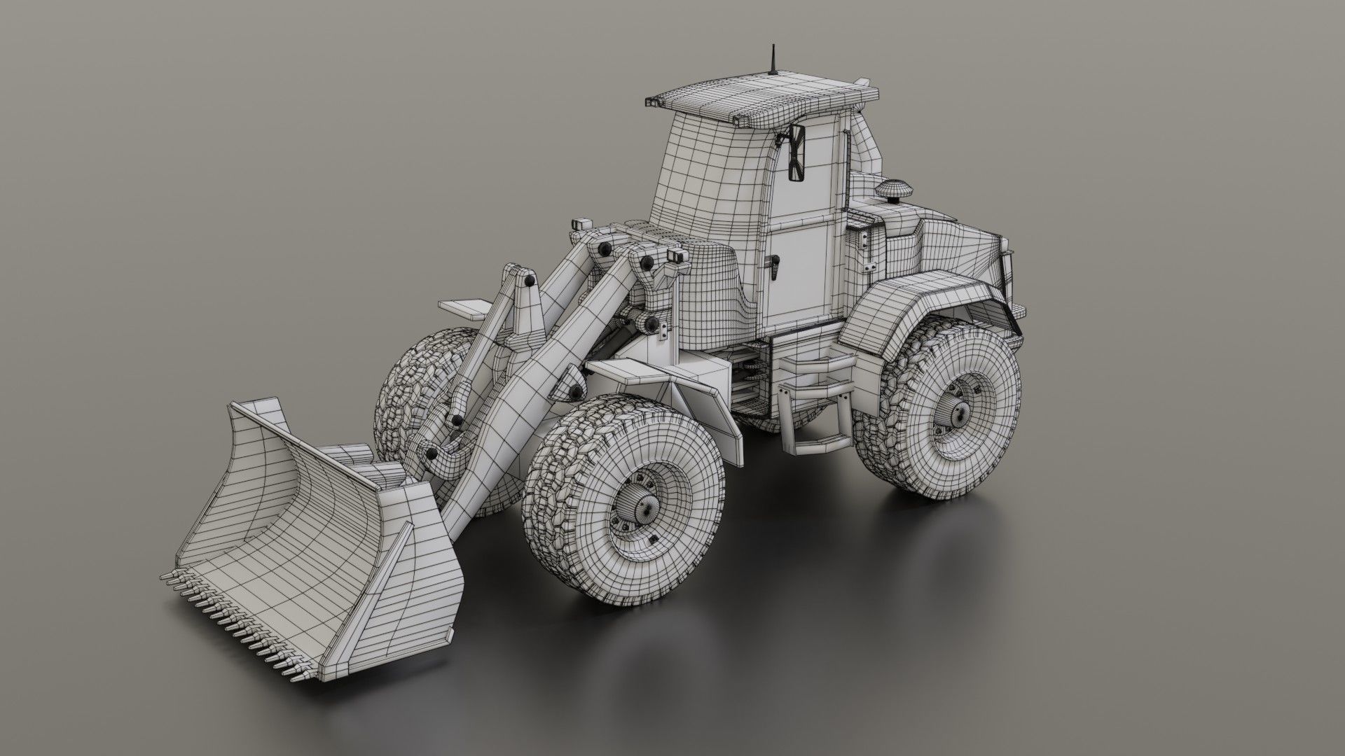 Wheel loader Low-poly 3D model_27