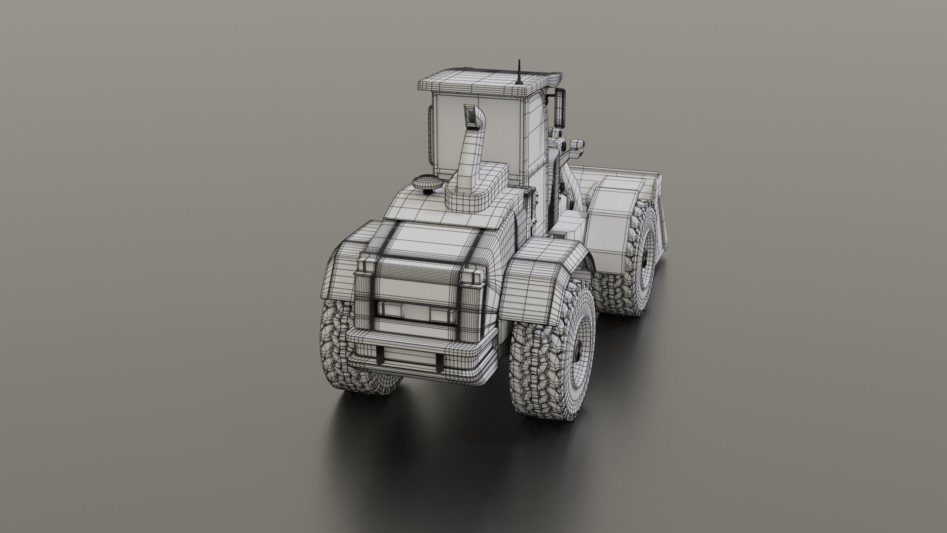 Wheel loader Low-poly 3D model_39