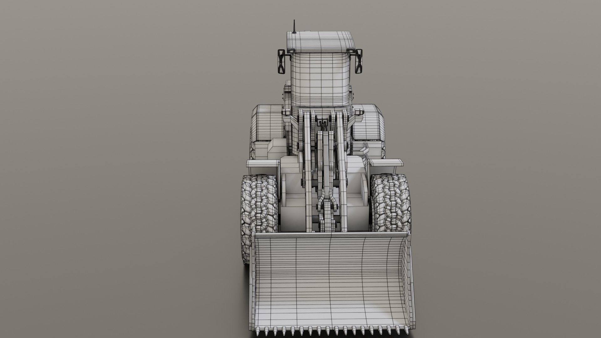 Wheel loader Low-poly 3D model_35