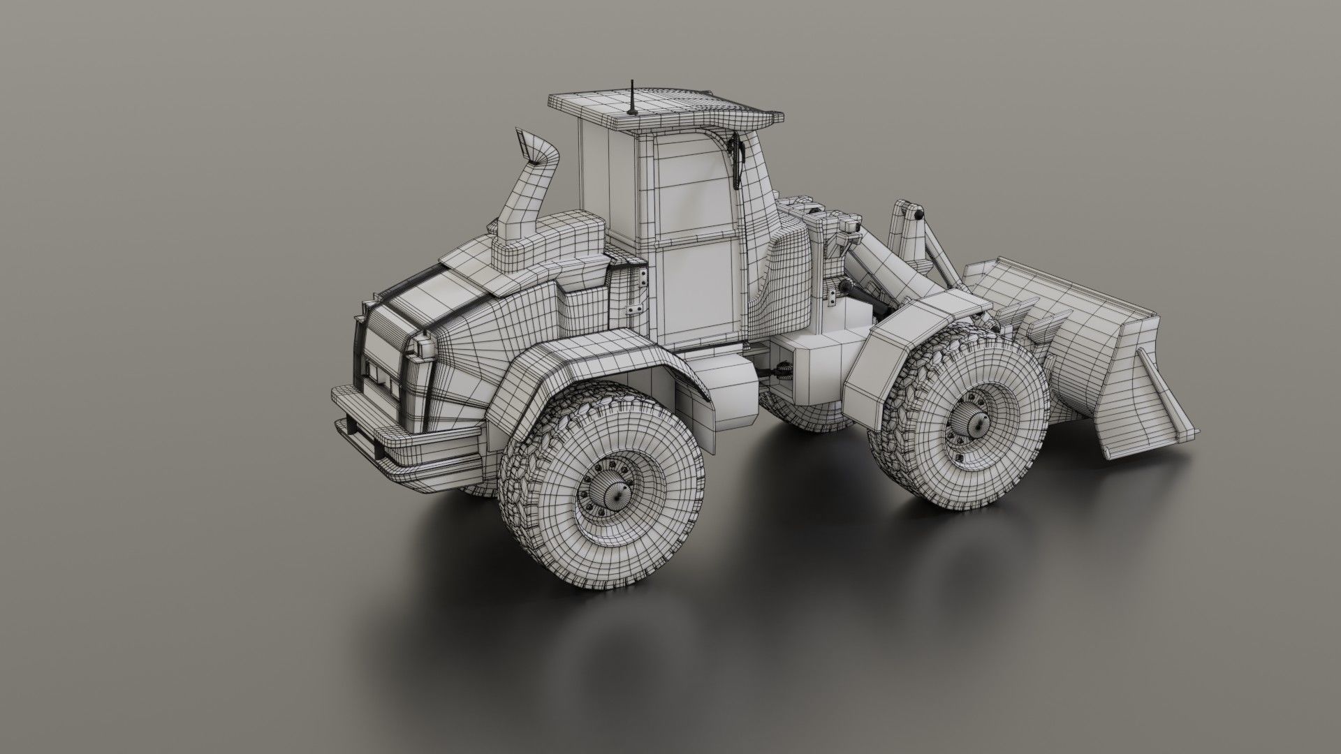 Wheel loader Low-poly 3D model_38