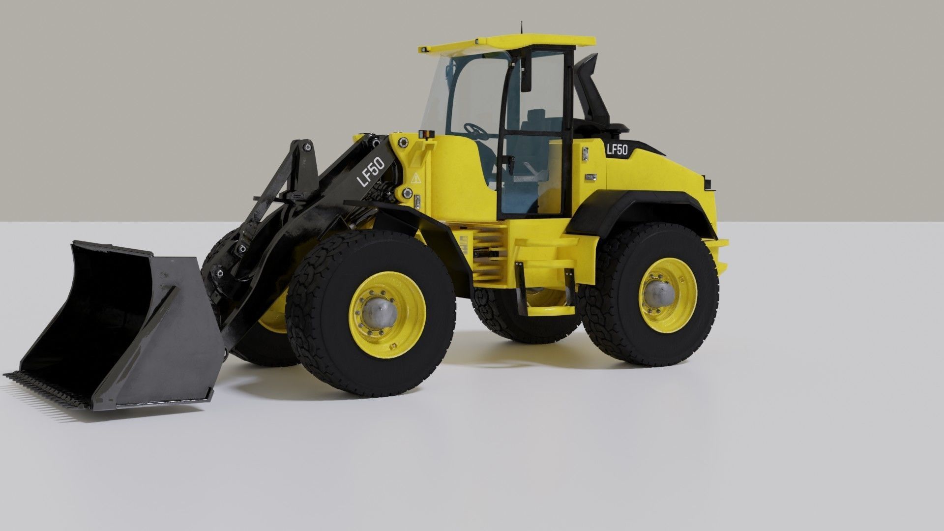 Wheel loader Low-poly 3D model_13