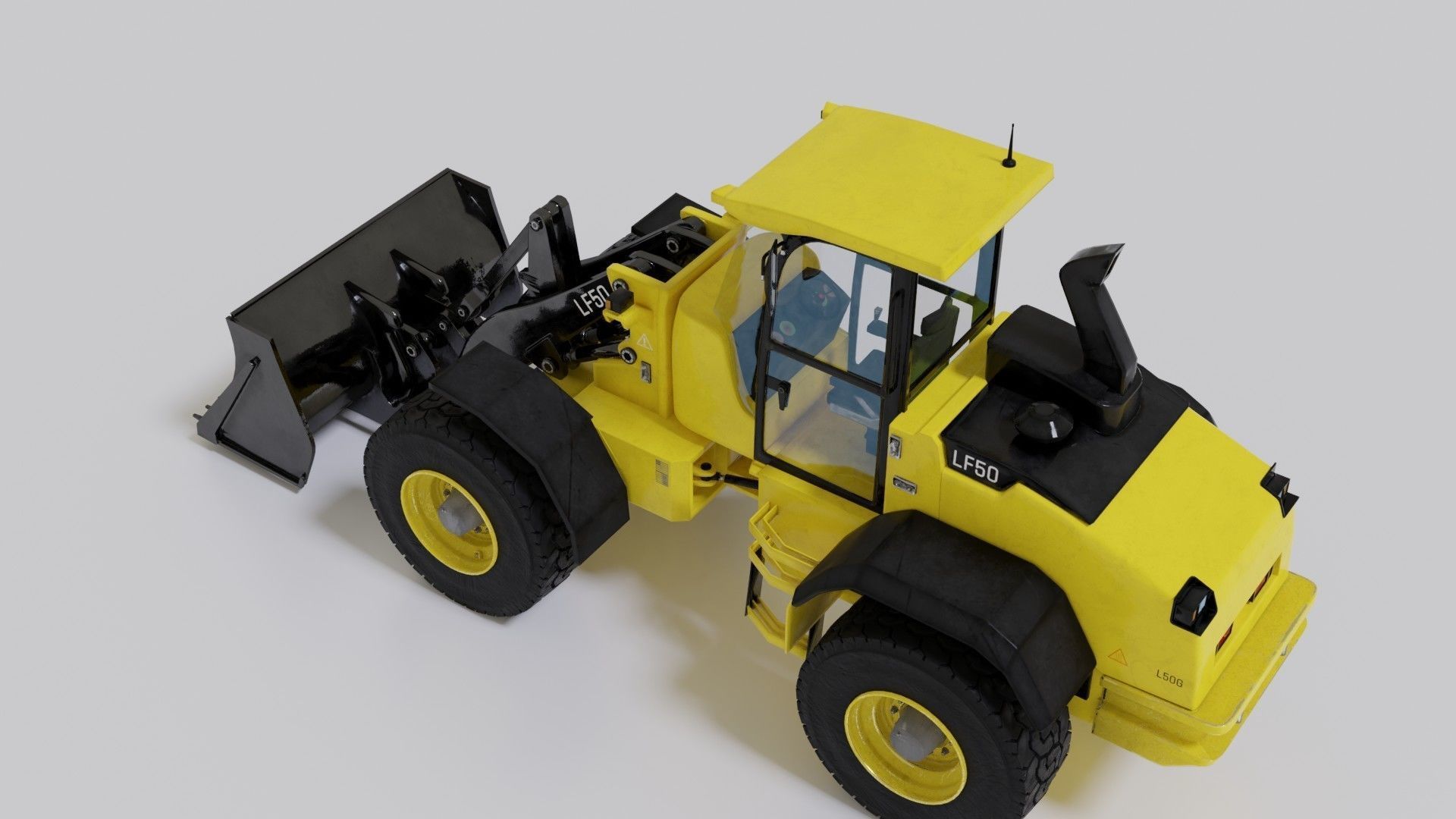 Wheel loader Low-poly 3D model_24