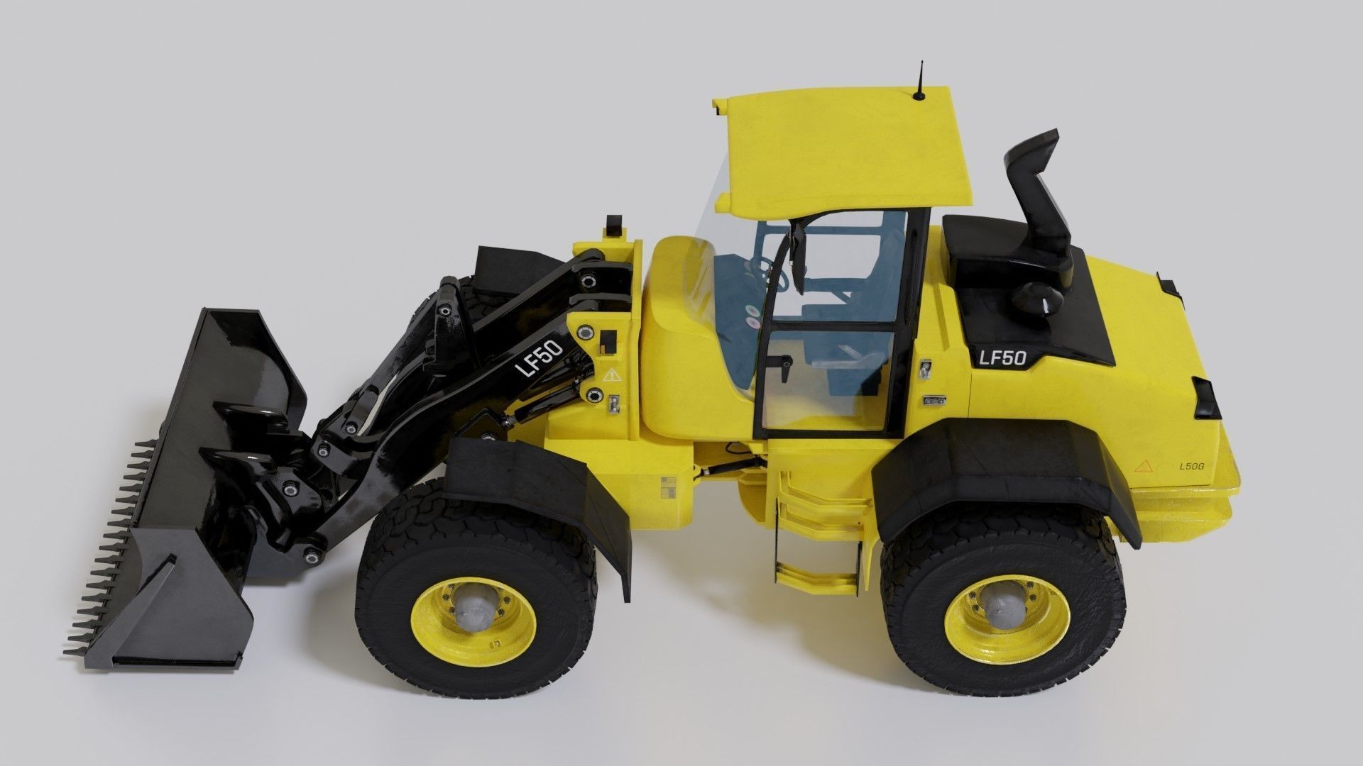 Wheel loader Low-poly 3D model_25