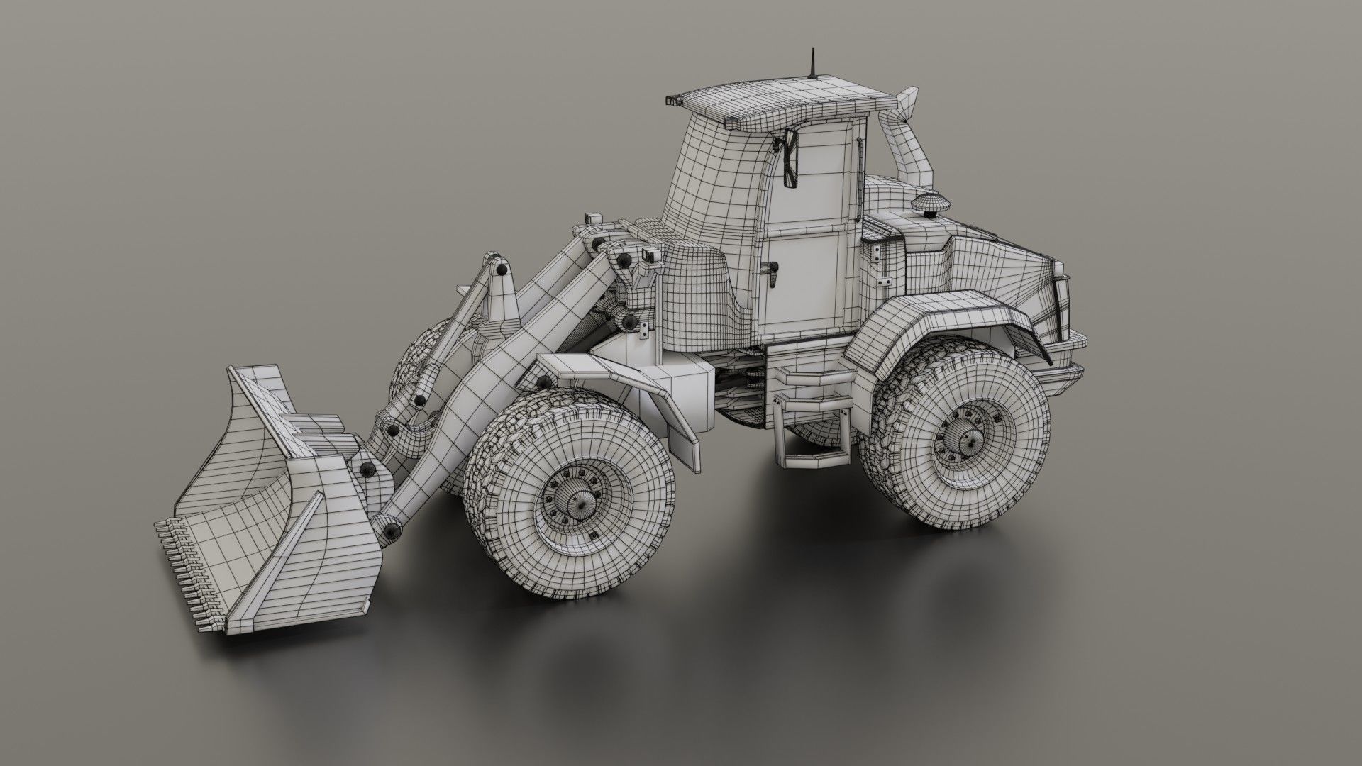 Wheel loader Low-poly 3D model_42