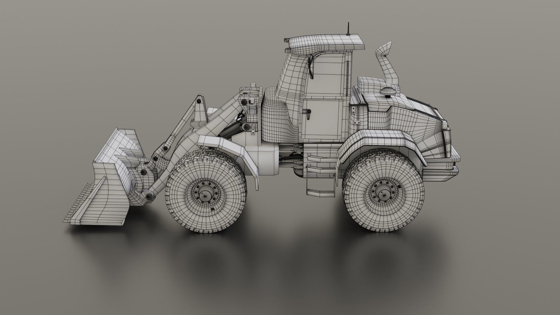 Wheel loader Low-poly 3D model_41