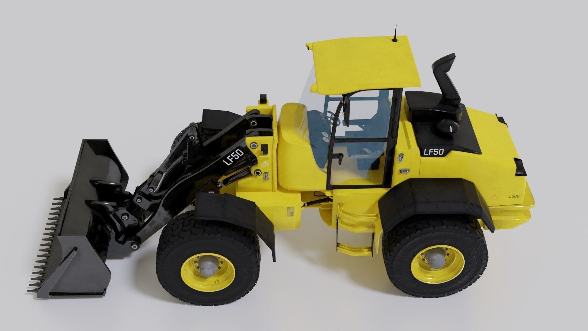 Wheel loader Low-poly 3D model_19