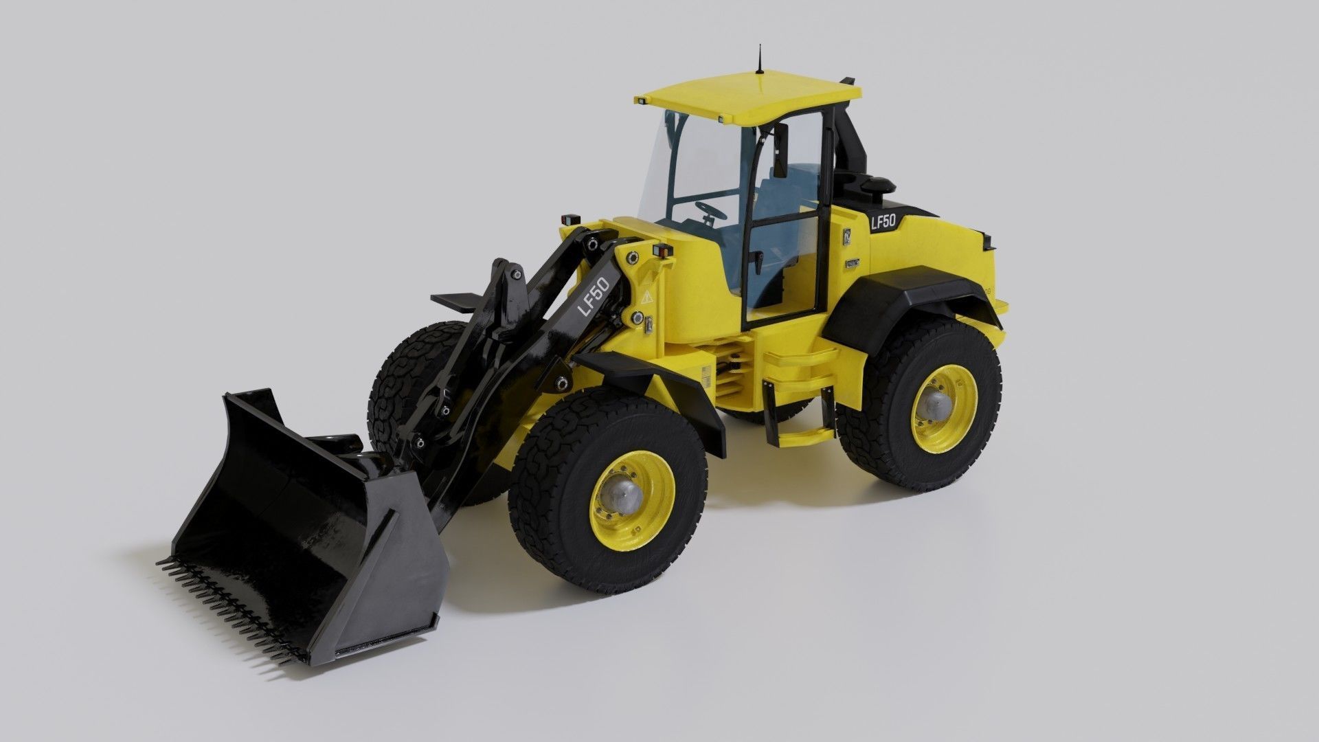 Wheel loader Low-poly 3D model_5
