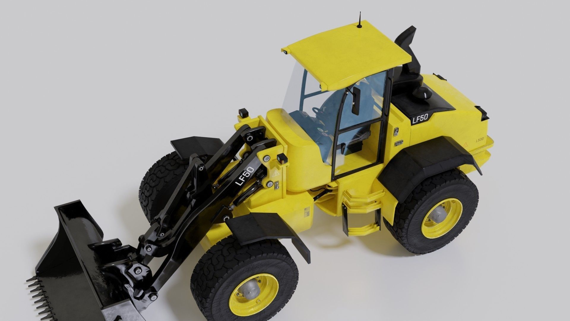 Wheel loader Low-poly 3D model_20