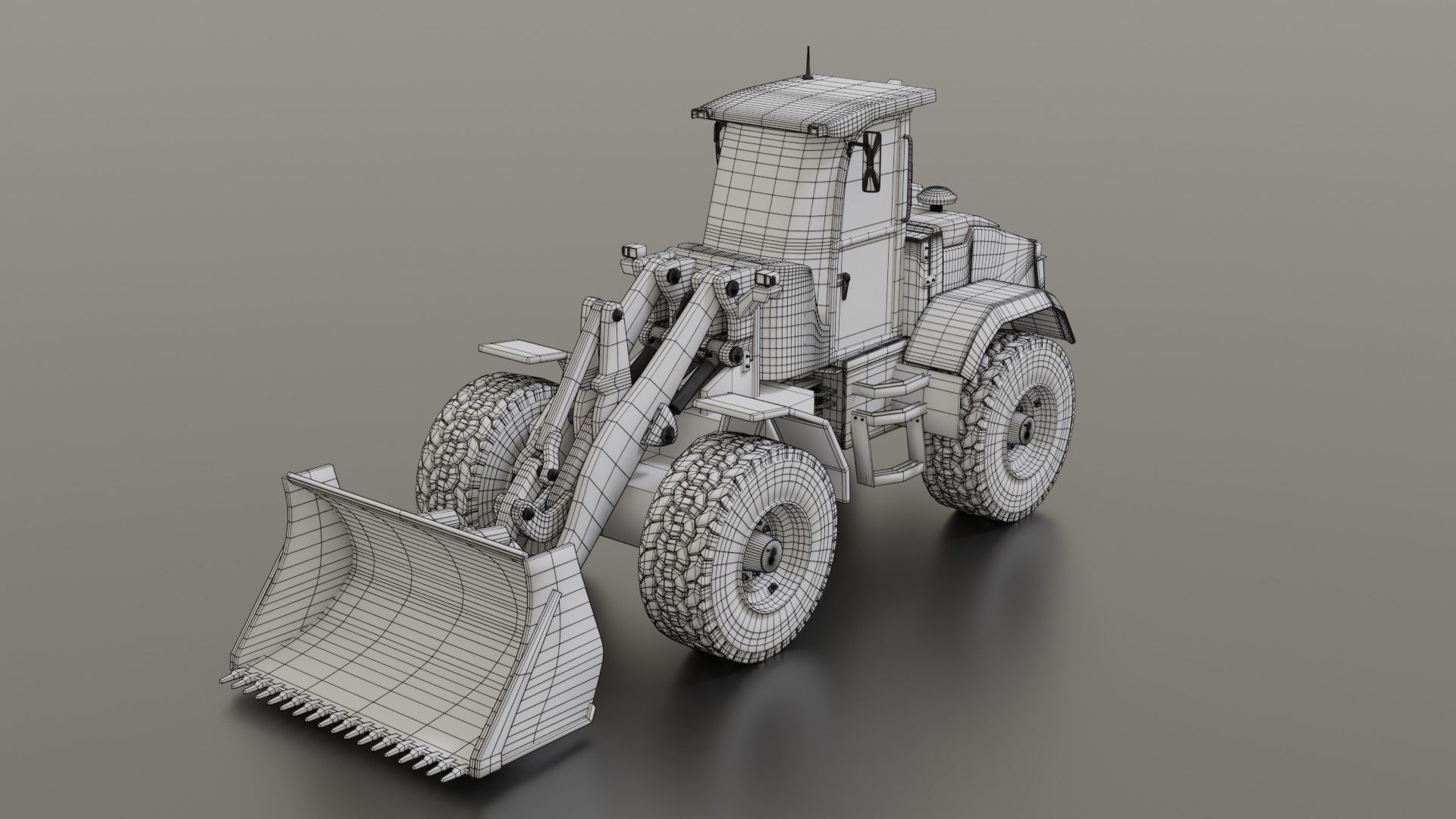 Wheel loader Low-poly 3D model_32