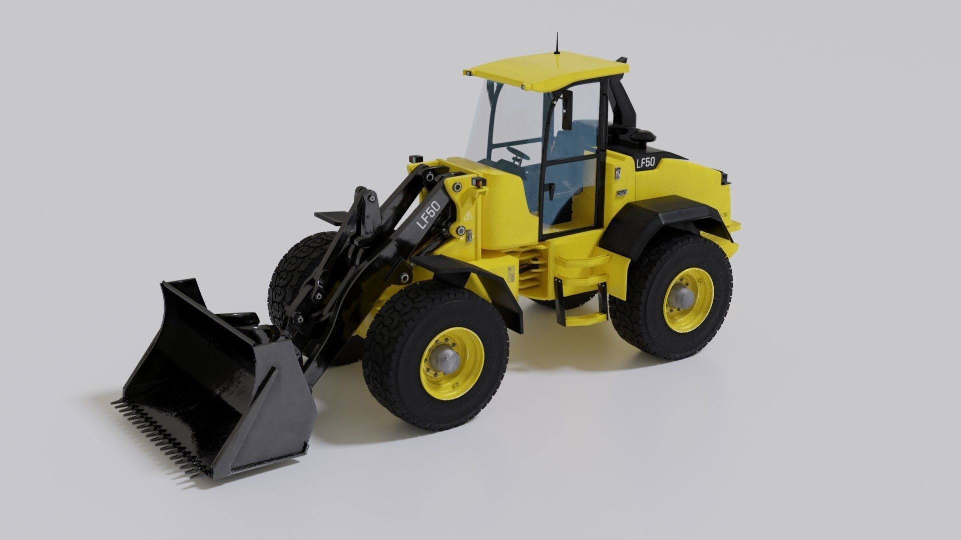 Wheel loader Low-poly 3D model_11