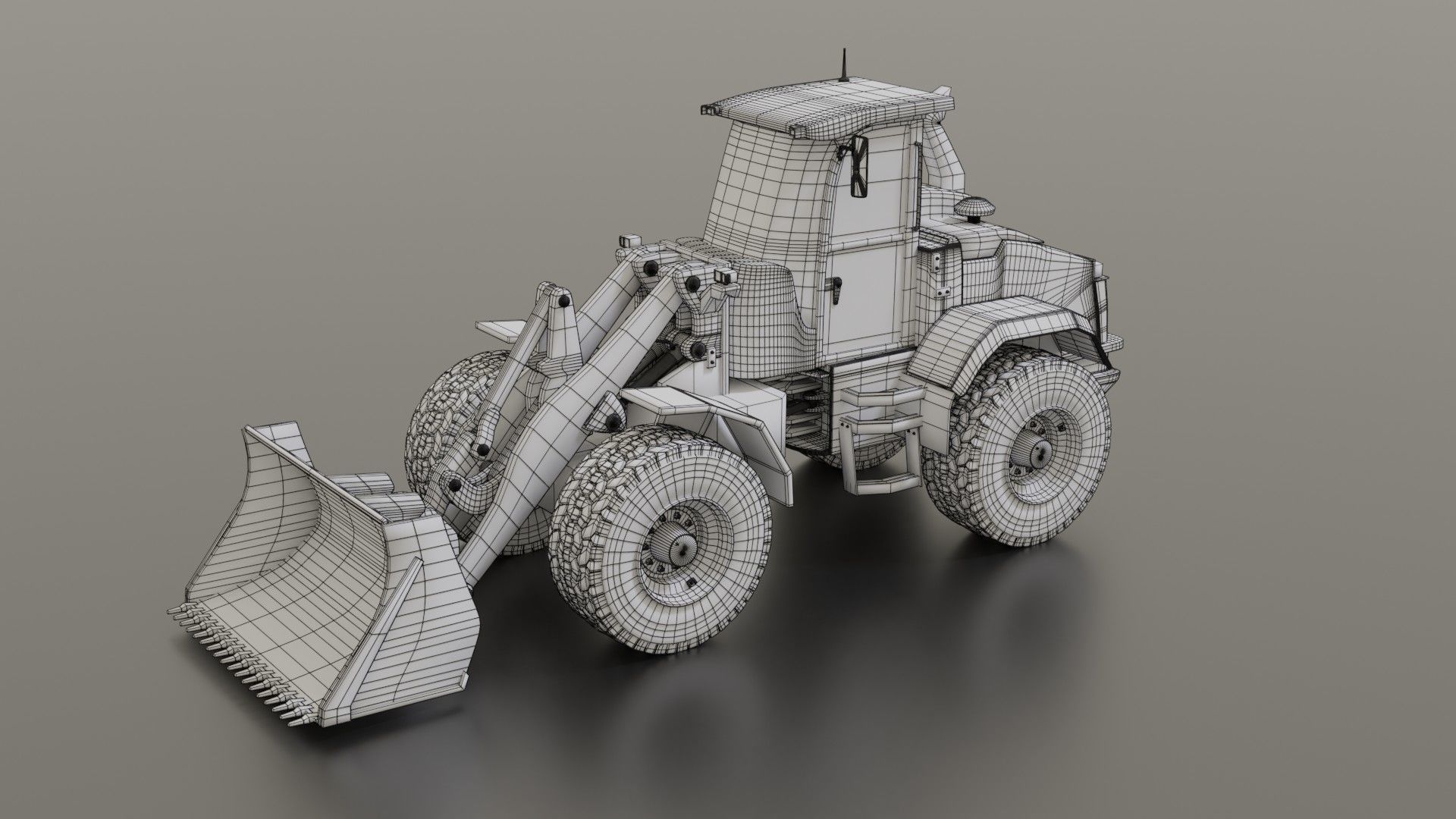 Wheel loader Low-poly 3D model_43