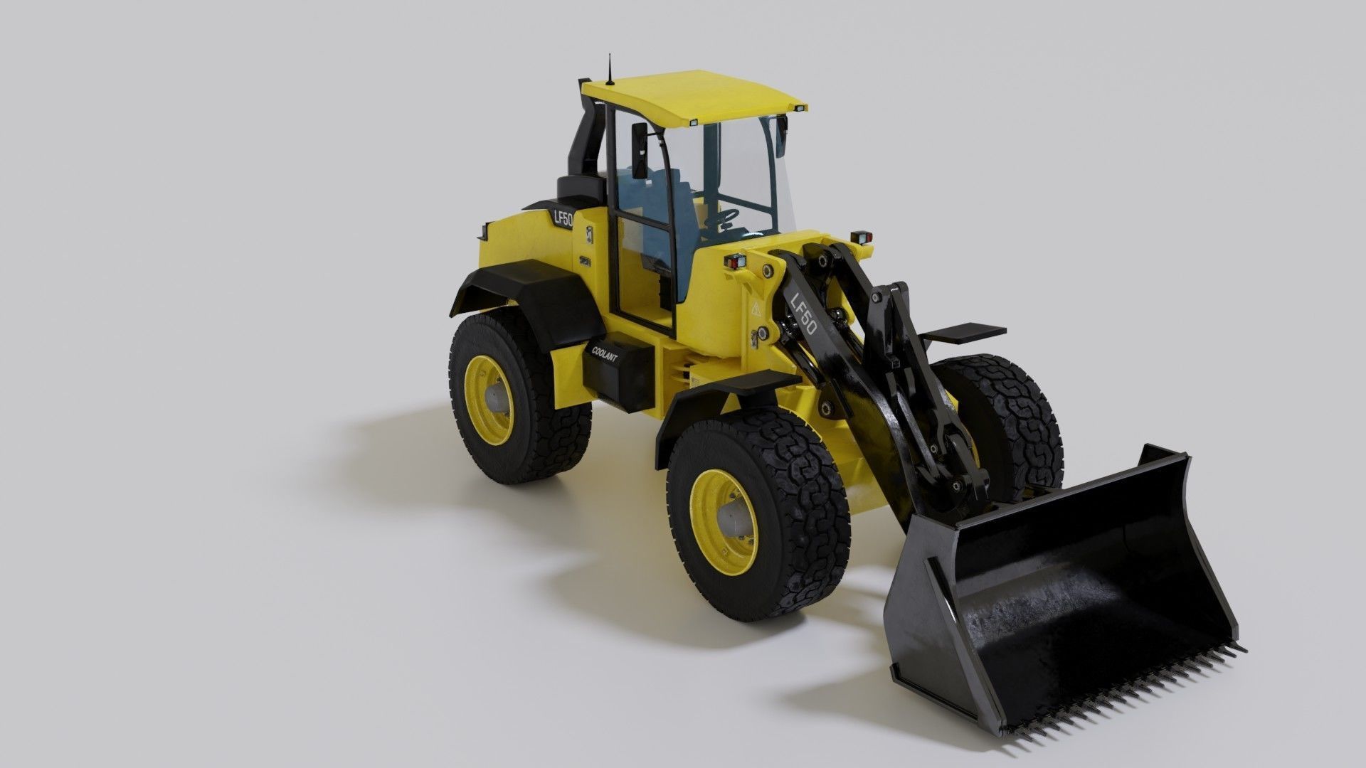 Wheel loader Low-poly 3D model_7