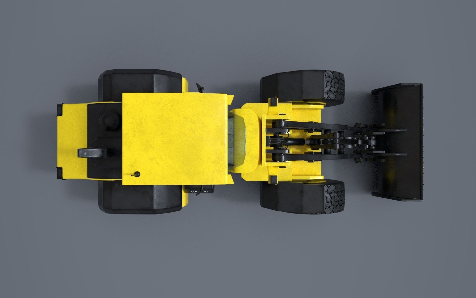 Wheel loader Low-poly 3D model_4