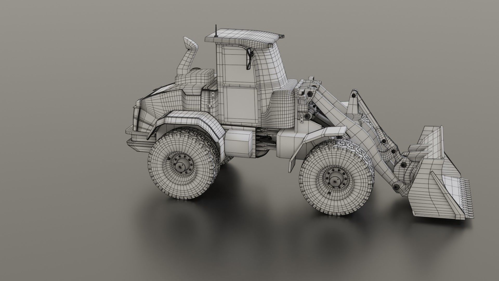 Wheel loader Low-poly 3D model_37