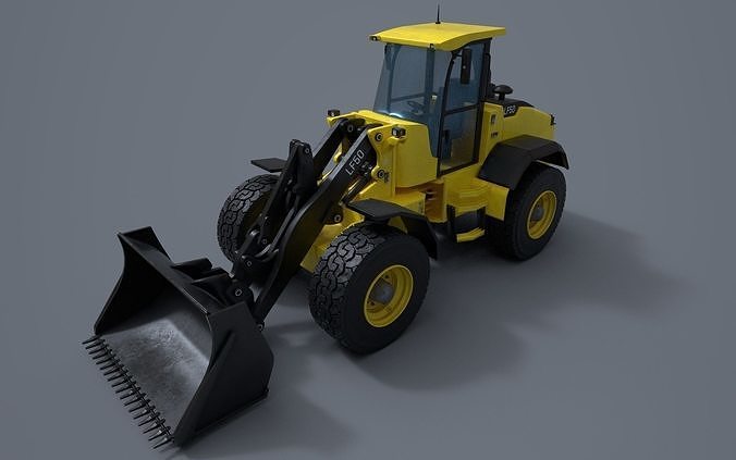 Wheel loader Low-poly 3D model