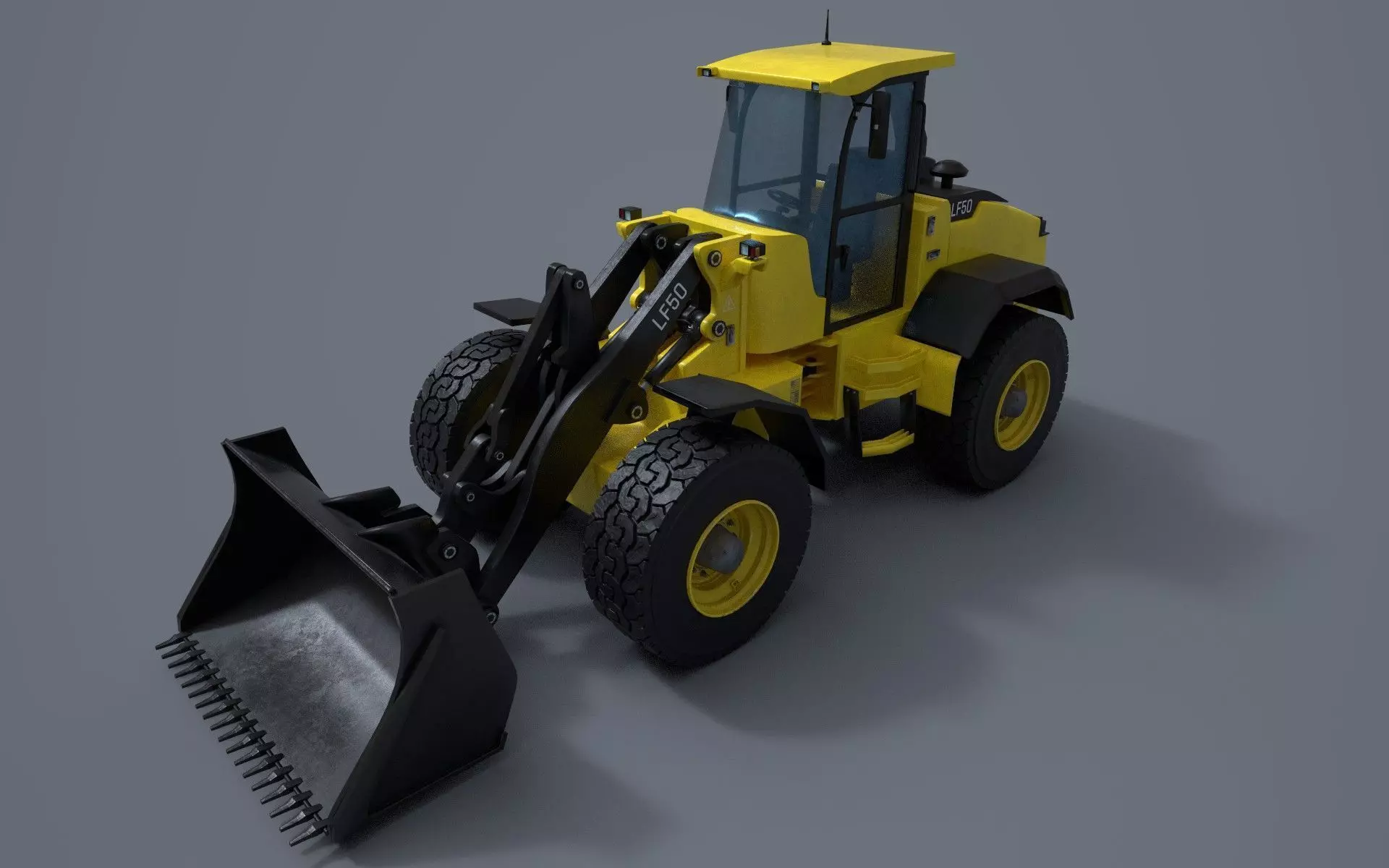 Wheel loader Low-poly 3D model_0