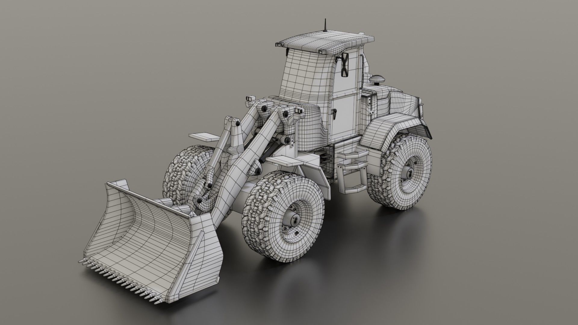 Wheel loader Low-poly 3D model_30