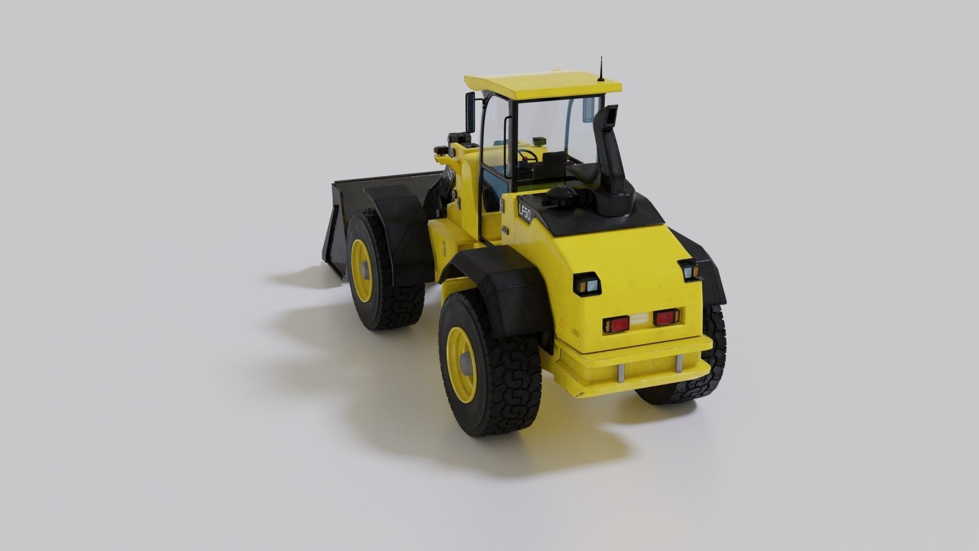 Wheel loader Low-poly 3D model_9