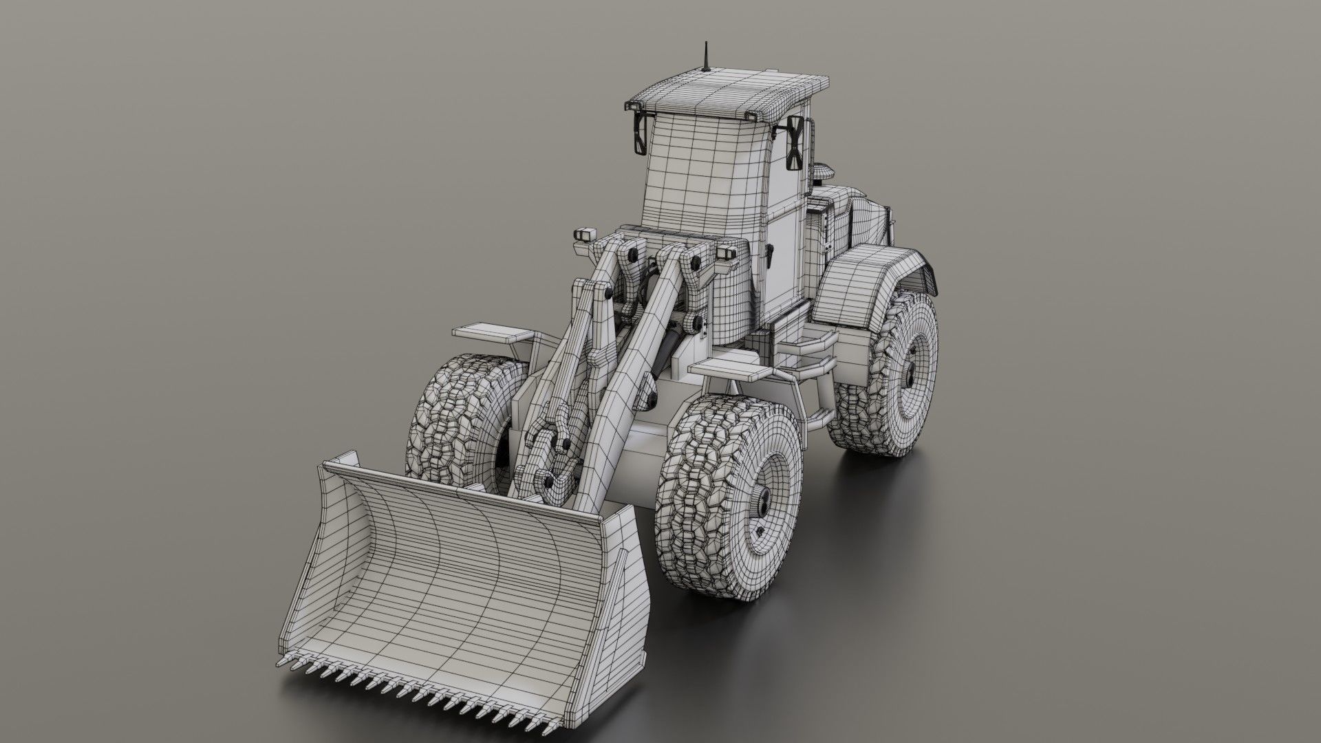 Wheel loader Low-poly 3D model_34