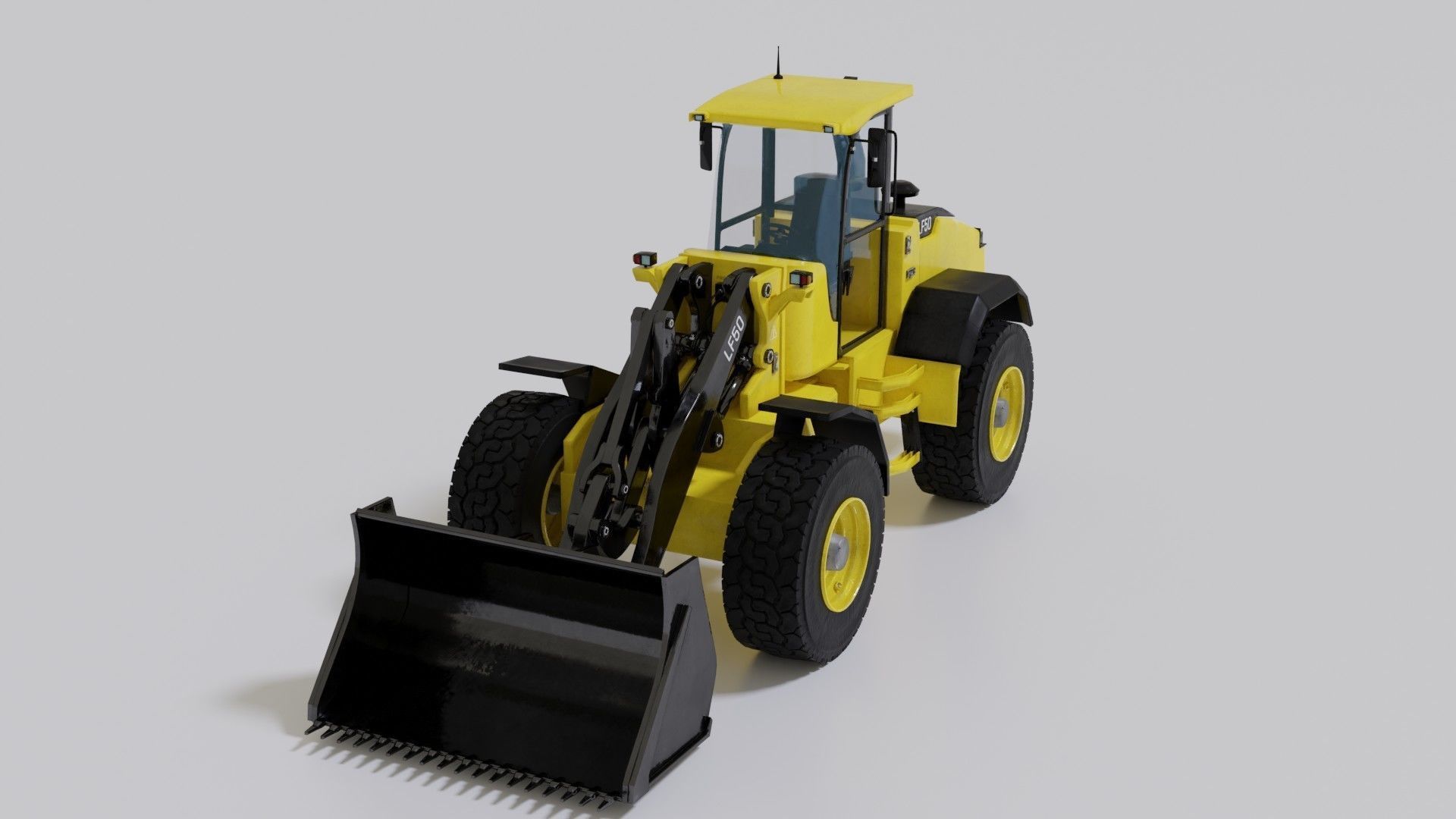 Wheel loader Low-poly 3D model_6