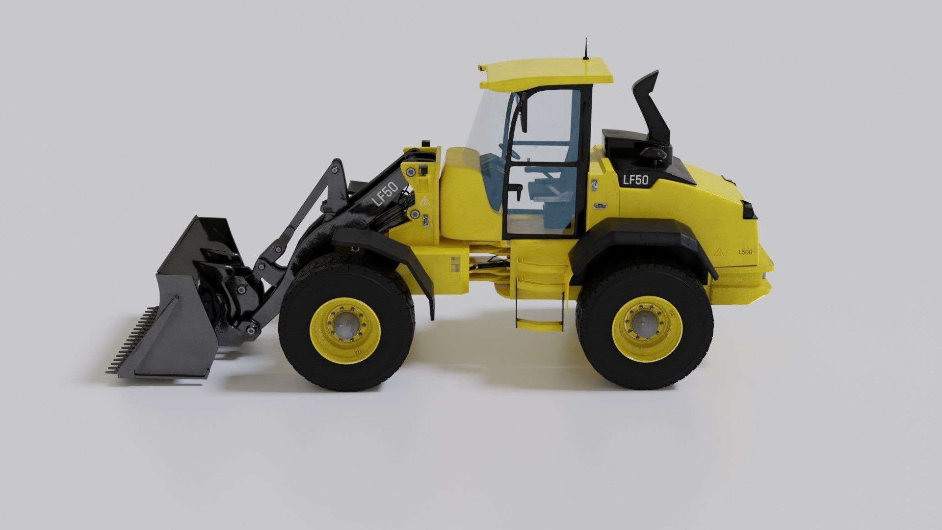 Wheel loader Low-poly 3D model_10