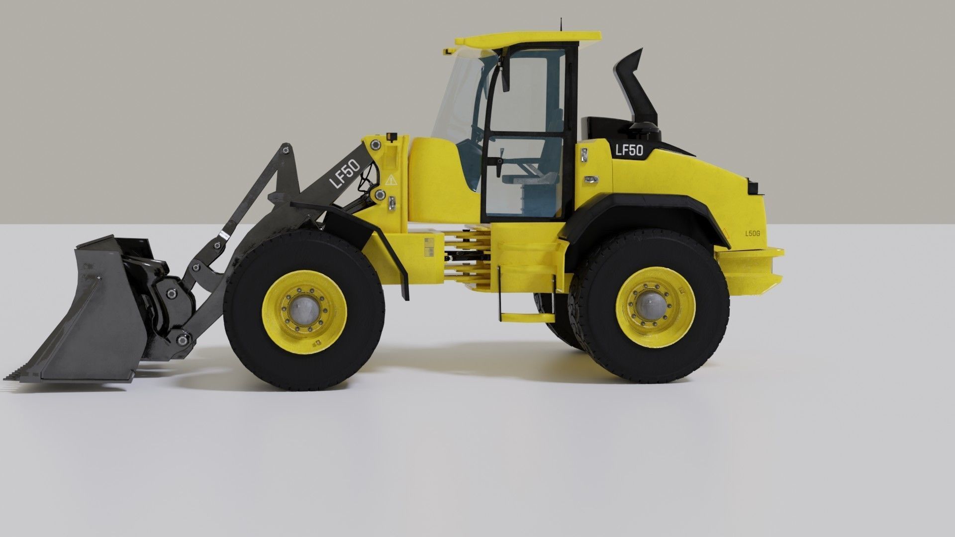 Wheel loader Low-poly 3D model_12